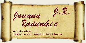 Jovana Radunkić vizit kartica
